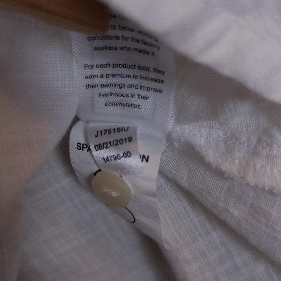 Aventura Organic Cotton Sheer Button Up Top - Women's Size Medium - Picture 7 of 9